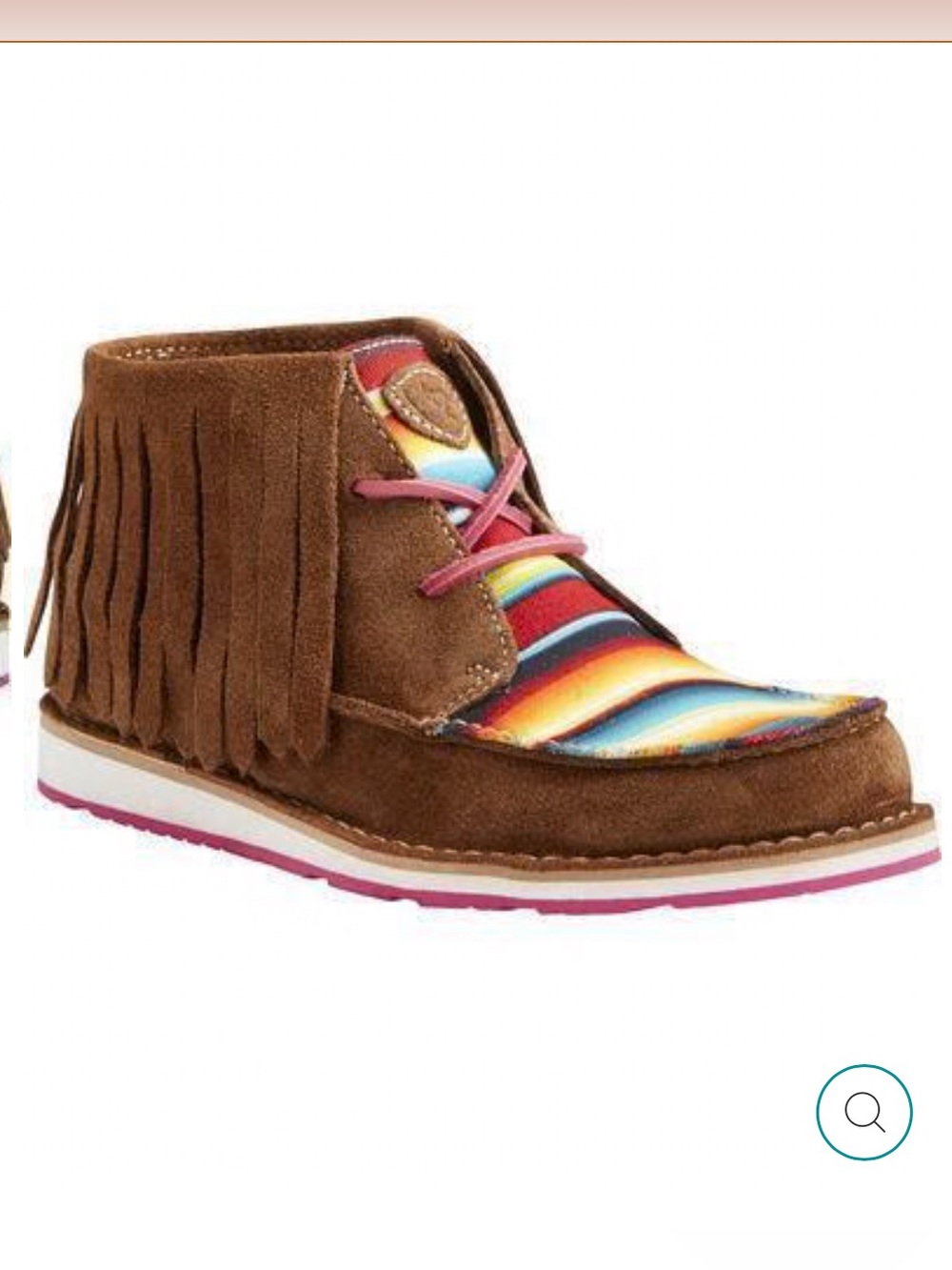 Ariat Cruiser Fringe Serape Boots Women 6.5 Brown Suede Leather Western Cowgirl